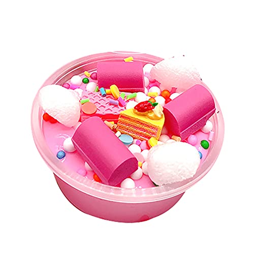 DIY Cake Beads Slime Toy,Colorful Putty Slime, Fluffy Stretchy Floam Slime Toy Clay,Comfortable Stress Relief Slime Sludge Toy,Soft Kids Charms Slime Kit for Kids Party / Relax Toy for Gift,60ML