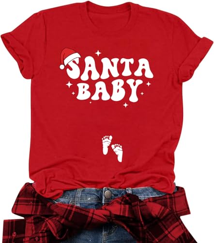 Maternity Christmas Shirt Women BumpinAround The Christmas Tree Shirts Cute Pregnancy Announcement Tee Tops