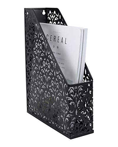 Support à magazines et fichiers résistant Organiseur de bureau noir Cover