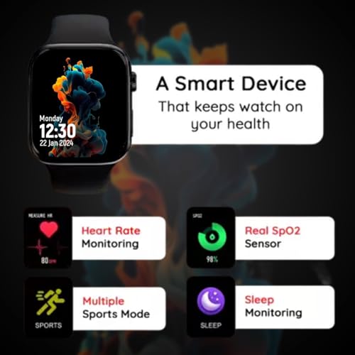 Image of PunnkFunnk T55 Ultra Smart Watch with 2 Series | HD 1.83 inch Display | Bluetooth Calling | Sports Mode | Health Mode | Sleep Tracking | Compatible with All Android & iOS (Black Strap)