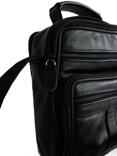 Bolsa carteiro masculina e feminina de couro legitimo (Preta)