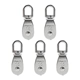 Saim M15 Swivel 304 Stainless Steel Wire Rope Single-sheaved Pulley Block 5Pcs