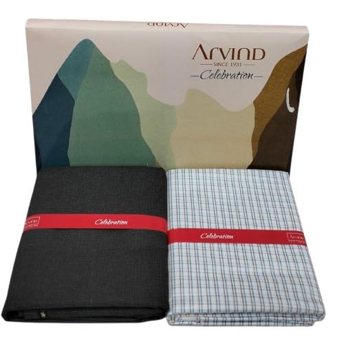 arvind Celebration Unstitched Shirt & Trouser Fabric Combo for Men | Premium Formal Dress Material Set | Tailoring Fabric Collection | Gift Pack-picture-52