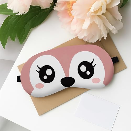 Image of Jenna Polyester Cute Sleeping Eye Shade Mask Cover For Insomnia, Meditation, Puffy Eyes And Dark Circles Puppyeyes Pink