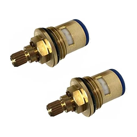 HEIBTENY Replacement Brass Ceramic Disc Tap Cartridge Valve 1/4 Turn 1/2" for Bathroom Kitchen Tap Hot Cold (Pack of 2) Cover