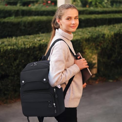Image of PALAY School Bag for Girls for 7-12 Year Large Capacity College Backpack Water Resistant Trendy Laptop School Bag Travel Multi-Pouches Bagpacker Bag for Women