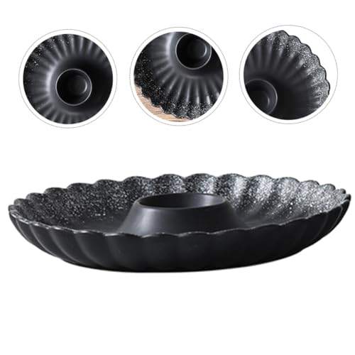 Plato de cerámica redondo para sushi y dumplings miniatura 5