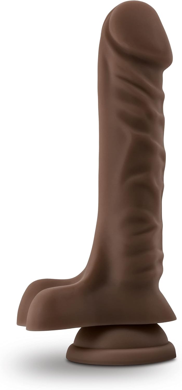 Eden 9" Realistic Dildo – Soft Real-Feel 1.75" Thick Penis with Strong Suction Cup & Strap-On Harness Compatibility – Long Lifelike Dildo Sex Toy for Women, Men & Couples – Chocolate