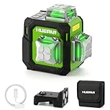 Huepar Nivel Láser 3D Verde Compacto 3x360° Autonivelante, Ideal para Espacios Reducidos, 30m Nivel Laser Profesional con Recargable USB-C, Modo Pulso 70m, Soporte Magnético para Obras y Bricolaje