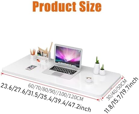 Space-Saving Wall-Mounted Folding Table - Sturdy White Drop-Down Desk with Steel Brackets, High Load Capacity, Ideal Laptop Workbench for Small Home Office & Bar (47x20in)