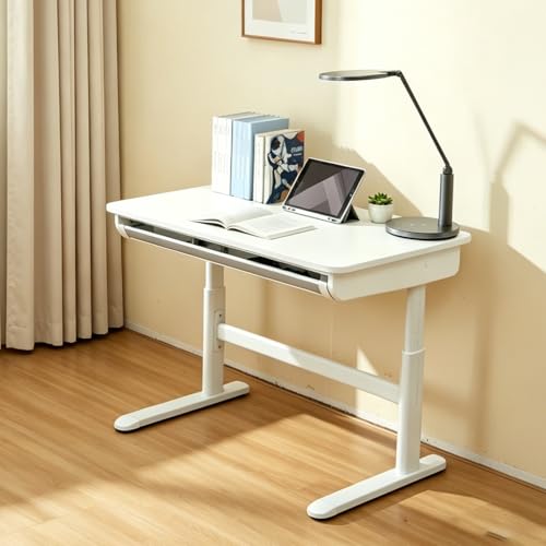NICOMAMA Kids Desk Height Adjustable Wood Children Study Computer Desk Graffiti Table for 3-12 Years Kids Art Table with Big Drawers for Bedroom & Study Room.