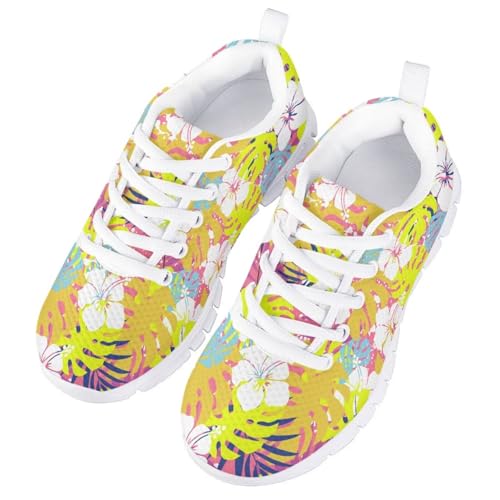 SYtrade Girl's Sports Athletic Tennis Sneakers Kids Running Shoes White Sole Fitness Shoe3