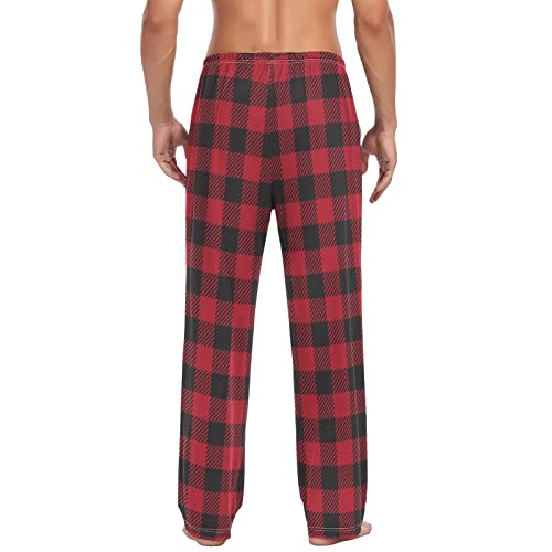 Vintage Gingham Buffalo Check Plaid Pajama Pants Men's Pajama Bottoms Lounge Sleepwear PJs Casual Sleep Pants L2