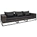 Produktbild vidaXL Garten Sofagarnitur 3-TLG. mit Auflagen Gartensofa Lounge Sofa Ecksofa Gartenmöbel Rattansofa Mittelsofa Couch Poly Rattan Grau