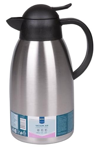 METRO Professional Isolierkanne aus Edelstahl, mit einem Fassungsvermögen von 2 Liter und Druckknopf, ideal für Restaurant, Events und Catering METRO Professional Isolierkanne aus Edelstahl, mit einem Fassungsvermögen von 2 Liter und Druckknopf, ideal für Restaurant, Events und Catering