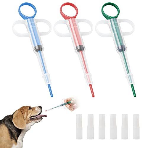 Vesaneae 3 Stücke Tablette Feeder, Haustier Medikamenten Spritze, Haustier Spritze Pet Pill Tablet Feeder, Tablette Feeder Medikamenten Feeder, Pet Pusher Spritze Tabletteneingeber für Katzen Hunde