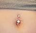 QWALIT 14G Belly Button Rings Short Bar Navel Rings Surgical Steel CZ Jeweled Navel Piercing Barbell for Women Belly Button Piercing Jewelry 1/4