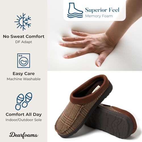 Image of Dearfoams Men's Brendan Indoor /Outdoor Breathable Memory Foam Clog House Shoe with Wide Widths Slipper