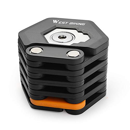 Lucchetto Catena Acciaio Lucchetto Pieghevole Per Bici PTN - Catena In Acciaio Antifurto | Compatto, Resistente A Taglio E Ruggine Lucchetto Bici