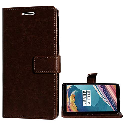 Image of ClickCase for Realme Narzo 20 pro Vintage Series Leather Wallet Flip Case Kick Stand with Magnetic Closure Flip Cover for Realme Narzo 20 pro (Coffee Brown)