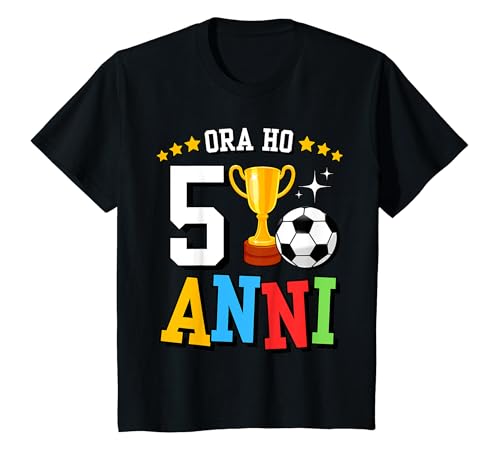 Bambino ho 5 anni bambino bimbo compleanno calcio calciatore pallone maglietta