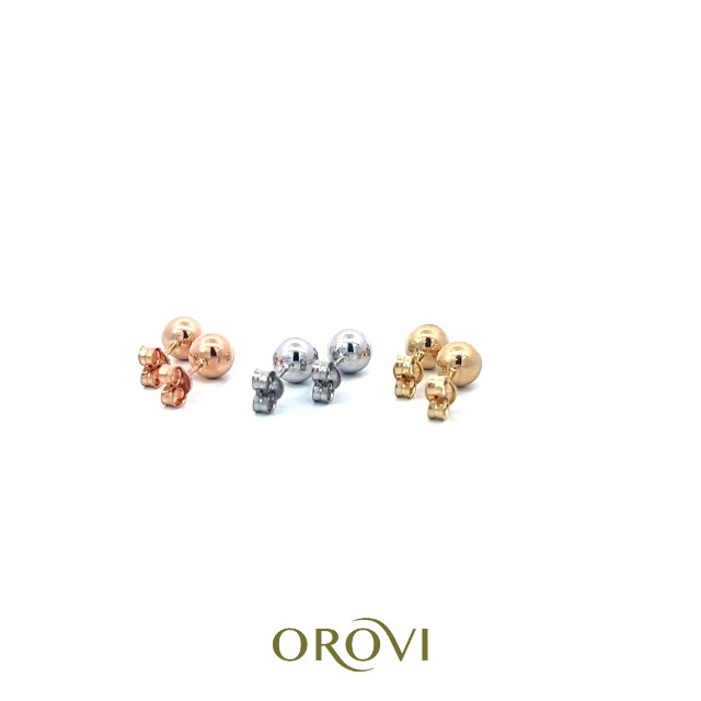 Orecchini A Bottone A Sfera In Oro Giallo 9 Carati: 3 Mm, 4 Mm, 6 - Foto 6