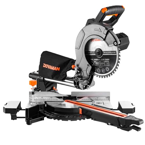 DOVAMAN DMS01A Kappsäge 2000W, Kapp- und Gehrungssäge, 2 Geschwindigkeiten 3200/5000 U/min, 3...