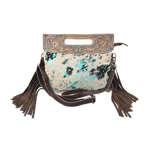 Bolso cruzado de cuero natural para mujer Merbaa miniatura 1