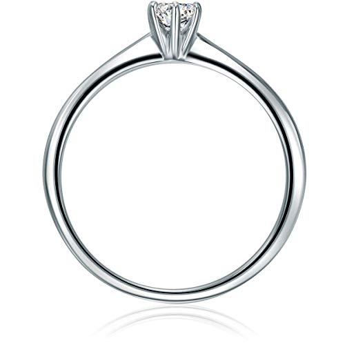 Tresor 1934 solitaire ring voor dames, sterling zilver, zirkonia, wit, briljant geslepen, verlovingsring, voorsteekring… - Image 5