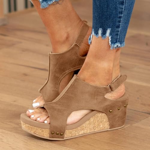 Wedge Sandals for Women 2025 New Platform Sandals with Ankle Strap Open Toe Espadrilles Wedge Heels Sandals Dressy Casual Boho Summer Beach Sandals Ladies Wedges2