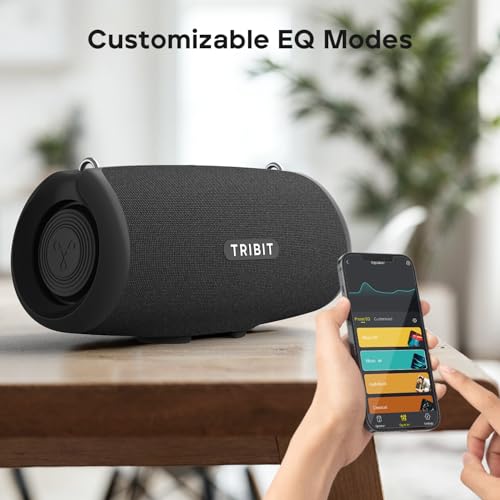 Image of Tribit StormBox Lava Portable Bluetooth Speaker, 80W Loud Wireless Speaker, 24H Playtime, IP67 Waterproof, Bluetooth 5.4, Custom EQ, XBass, Built-in Mic, TWS Pairing for Camping /Beach /Party /Outdoor
