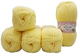 5 ovillos de lana acrílica para bebé de 100 g