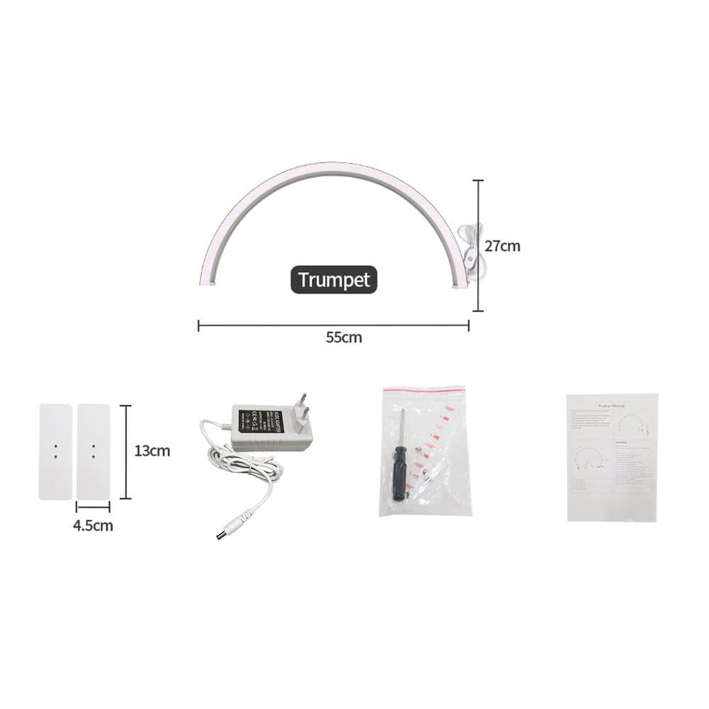 Andoer Lampada Da Tavolo A Led Da 56 Cm/22 Pollici A Forma Di Mezzaluna Luce Video Led Dimmerabile Regolabile Per La Lettura Streaming Live Registrazione Video Vlogging Manicure Salone Di Bellezza