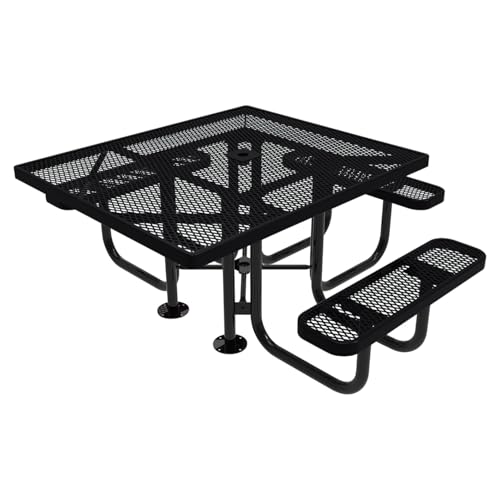 COATEDOUTDOORFURNITURE 46 Inch Square Black Table