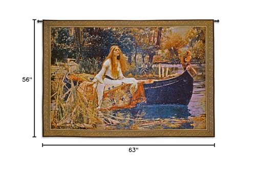 Fine Art Tapestries 5820-WH The Lady Of Shalott By John William Waterhouse | Woven Tapestry Wall Art Hanging | Arthurian Renaissance Camelot Pre Raphaelite Fantasy Artwork thumb #9
