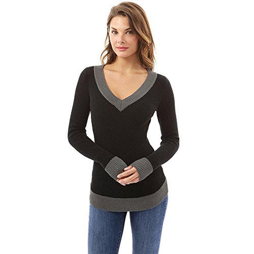 Toamen De Las Mujeres OtoñO O Cuello De Color De Lucha Jersey De Manga Larga SuéTeres Blusas (M, A)