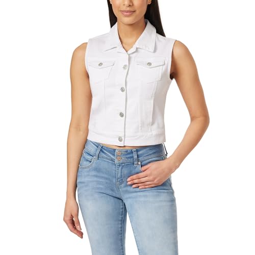 WallFlower Women's Dreamer Denim Vest Insta Stretch Juniors