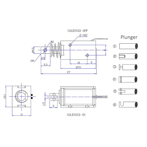 Solenoid 12V Mini actionneur JSO-0420L push pull DC pour robot - 7