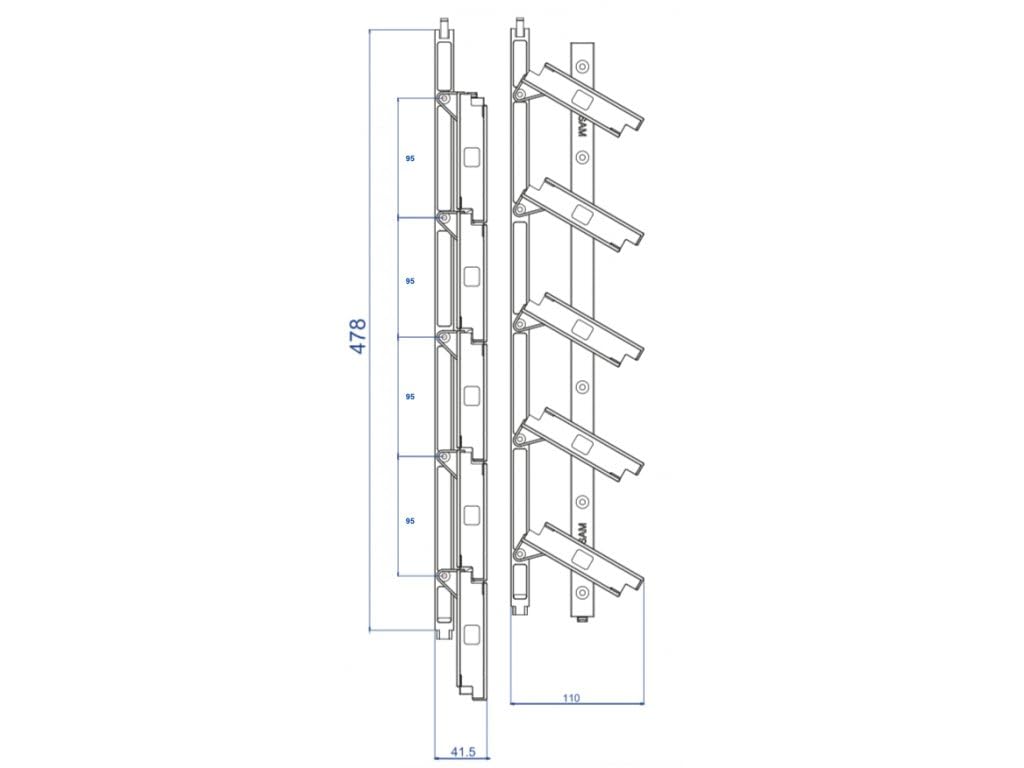 HAHN & SOHN Système à lamelles anthracite, 48 cm – Pergola, balcon, jardin – Brise-vue, protection contre le vent, protection solaire – Clôture à lamelles en bois et aluminium, panneau de position