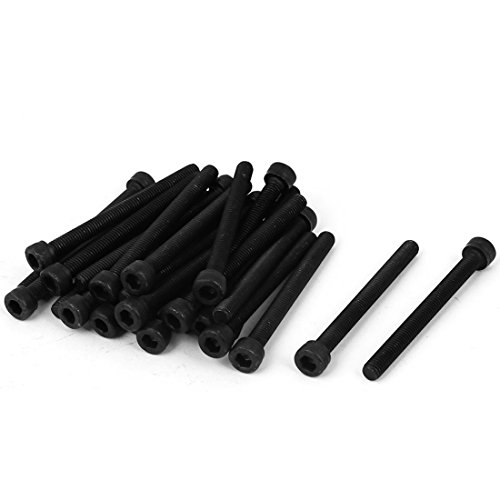 Boulons M5x55mm tête hexagonale noire avec filetage complet pour fixations haute précision