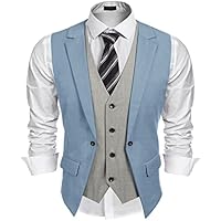 Men's Formal Slim Fit Wedding Layered Suit Vest