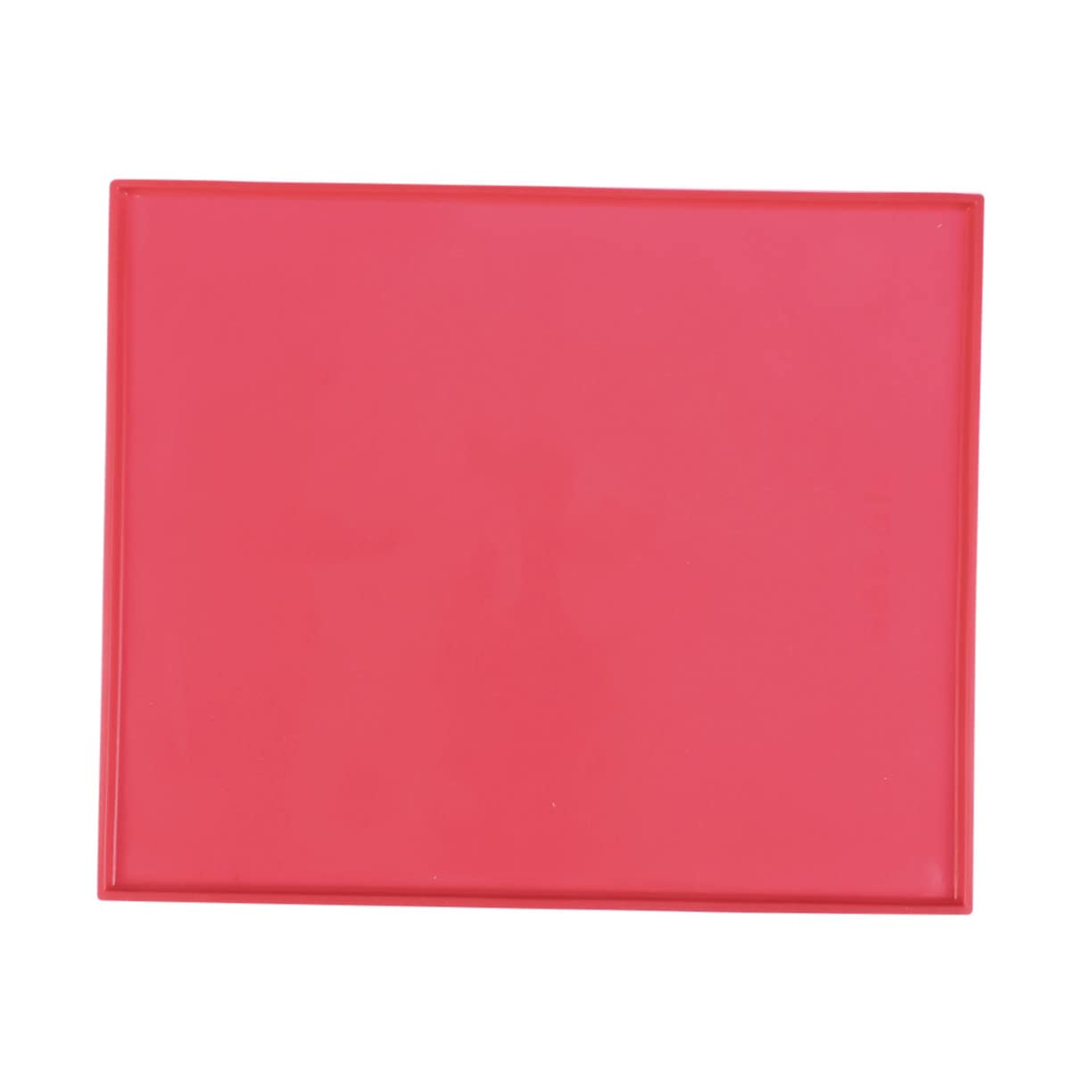 VICASKY Premium Silicone Pet Feeding Mat for Dogs and Cats Non Stick Cat Bowl Placemat with Raised Edges to Prevent Spills Washable Pad for Food and Water Red