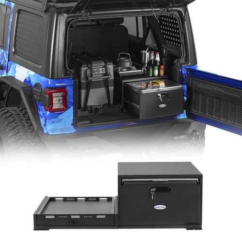 Hooke Road JK JL Bronco Trunk Storage Drawer & Fridge Slide Mount for 2007-2026 Jeep Wrangler JK JL...