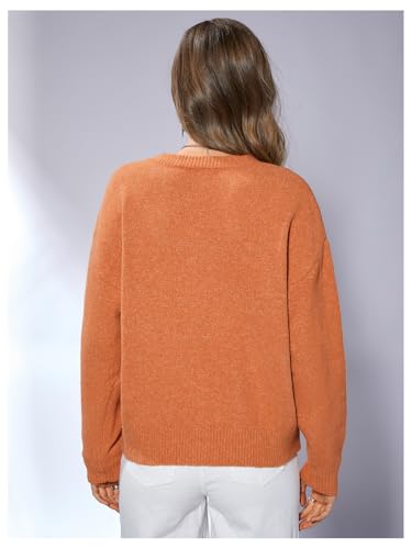 Image of SweatyRocks Women's Fall Button Down Lightweight Cardigan Ribbed Knit Long Sleeve Crew Neck Sweater