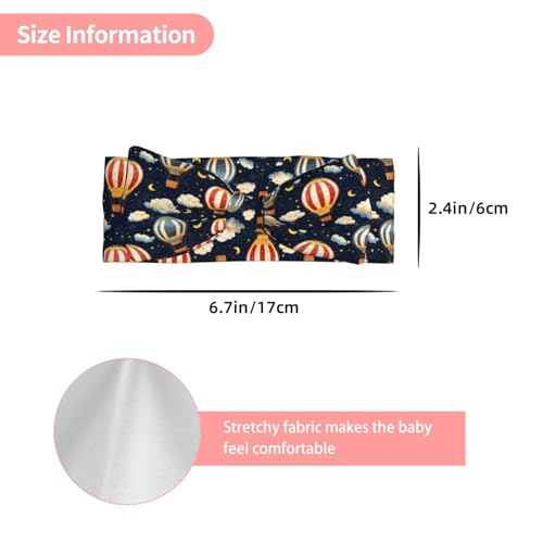 Starry Sky Hot Air Balloon Print Baby Girl Bows Headbands Baby Girls Newborn Headbands Infant Toddlers 0-6 Months3
