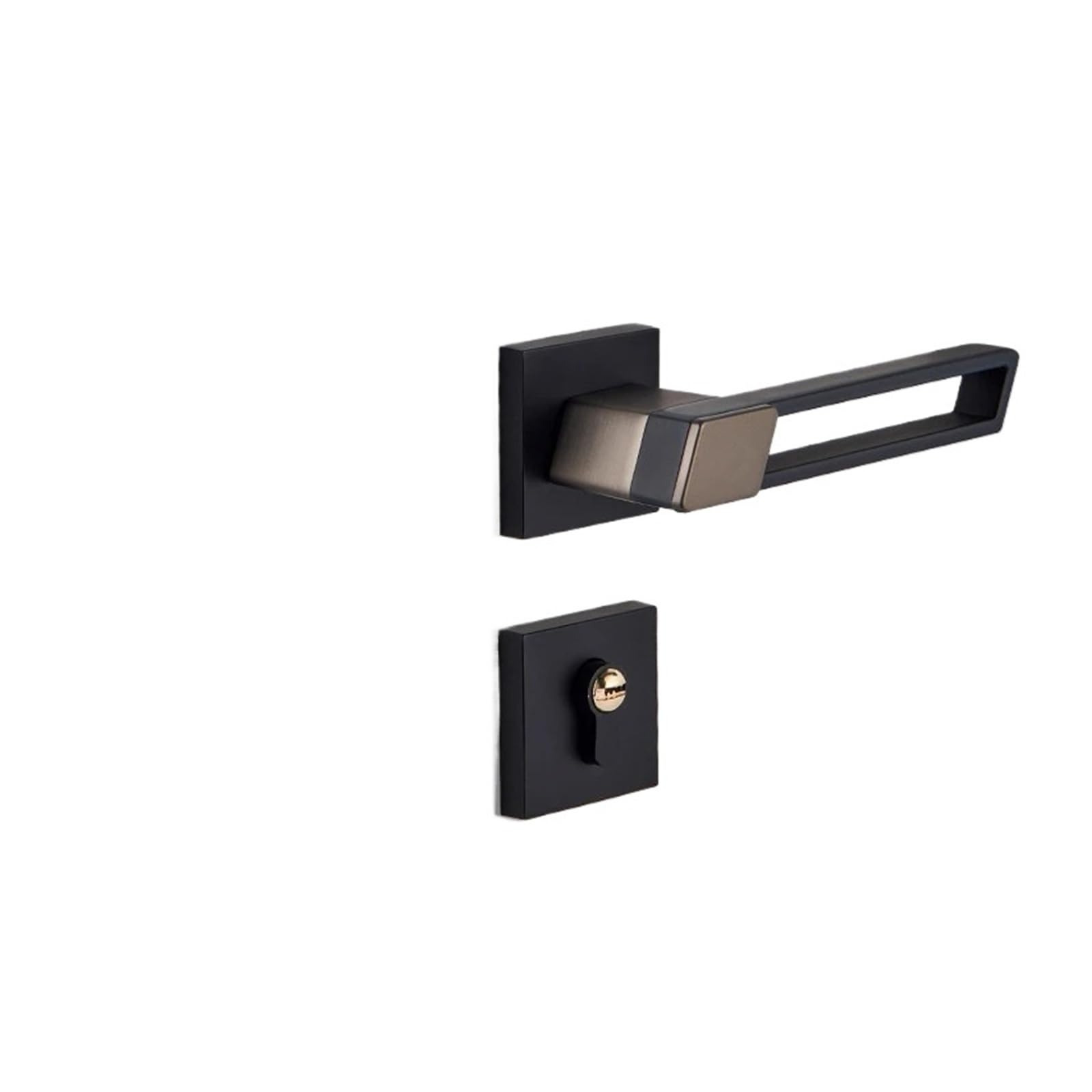 OPTEPYOE Black Bedroom Door Lock Silent Indoor Split(Style-D_72MM)