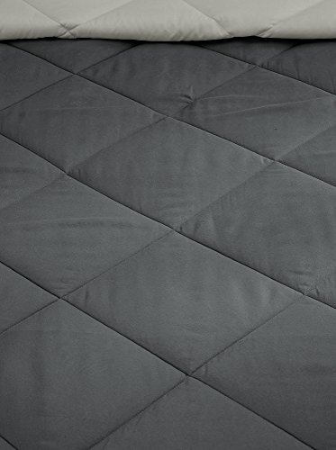 Image of Amazon Brand - Solimo Microfibre Reversible Comforter, Double (Pale Grey & Steel Grey, 200 GSM), 50 TC