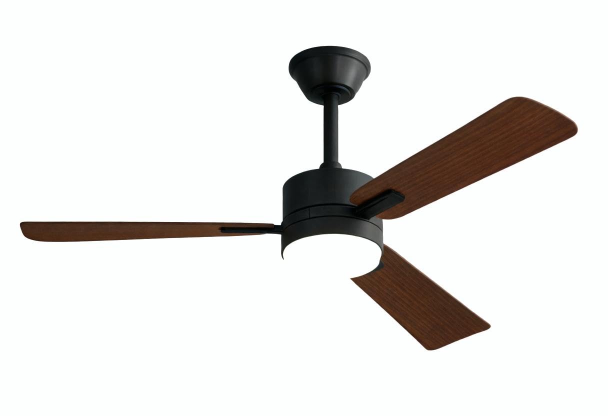 ZMISHIBO Ventilatore da soffitto da 106 cm con luce, 3 pale color noce, 6 livelli, 3 colori di luce, telecomando e app, avanti/indietro, timer, LED dimmerabile 10-100%, funzione memoria, ABS