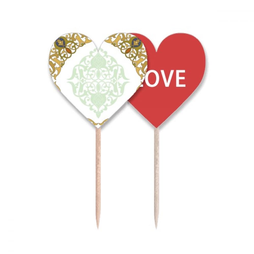 Drapeau amour cœur baroque pour lable cupcake de mariage et décoration fleur