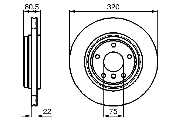 Disques de frein Bosch BD873 320mm carbone pour essieu arrière